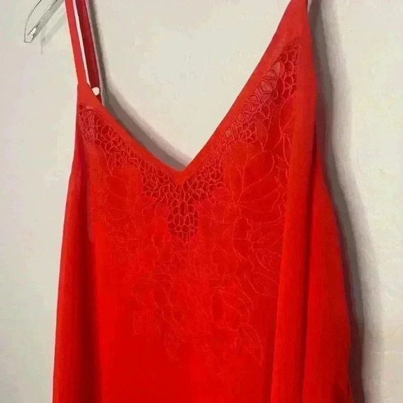 Torrid Orange Embroidered Chiffon Layered Cami Tank 00 Large 12/14 - Picture 5 of 7